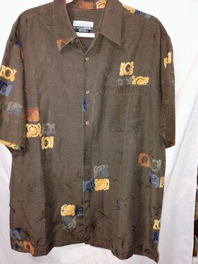 Firethorn Silk Short-Sleeve Button-Down Shirt Large